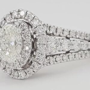 Opulent Shimmer Designer Ring, Round Cut AD with Halo Setting, with Sparkling Details, Glittering Empress AD Cocktail Ring, Wedding Jewellery