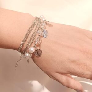 Charm Bracelet for Girls, Women, Teens, Adults - Silver, beautiful Charms, Personalized, Trendy Style