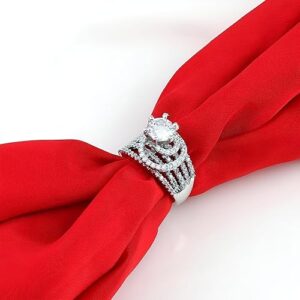 Glittering Empress AD Cocktail Ring, Unique Wide Band with Sparkling Details, Glittering Empress AD Cocktail Ring, Wedding Jewellery