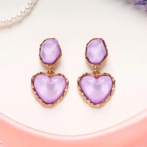 Purple Elegant Dangle Drop Earrings, Fashion Jewellery, For Women