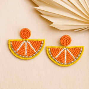 Fruitful Statement Earrings, Handmade and Lightweight (Orange)