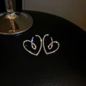 Heart Loop Earrings, Elegant Design, Shiny Finish