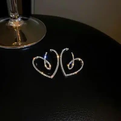 Heart Loop Earrings, Elegant Design, Shiny Finish