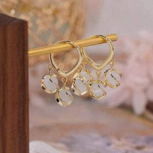 Moon Opal Hoop Earrings for Women, Versatile Accessory, Timeless Design