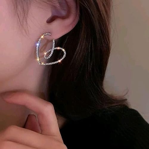Heart Loop Earrings, Elegant Design, Shiny Finish - Image 2