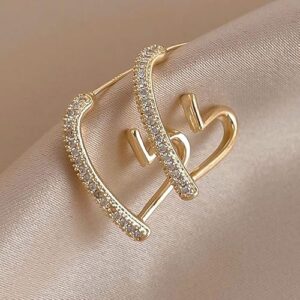 Heart Hoop Earrings, Statement Jewellery, Modern Elegant Design