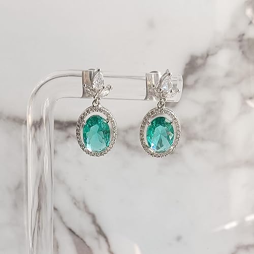Emerald Oasis Dangles Drop Earrings, Elegant Design, Fashion Jewellery for Women (Mint) - Image 4
