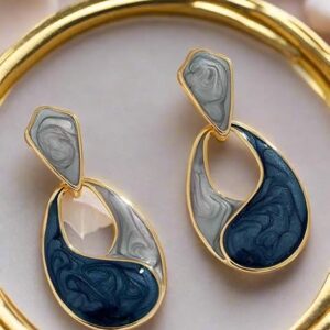 Enamel Waterdrop Earrings, Statement Earrings, Lightweight Design