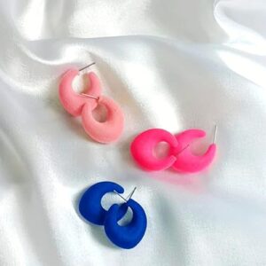 Cute U Shape Designer Earrings, Set of 3 Pairs, Elegant and Stylish