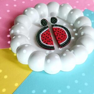 Watermelon Statement Earrings, Handmade and Lightweight