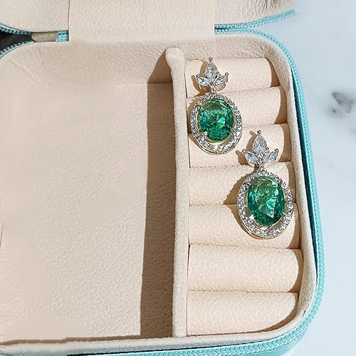 Emerald Oasis Dangles Drop Earrings, Elegant Design, Fashion Jewellery for Women (Mint) - Image 3