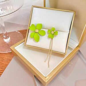 Asymmetric Flower Tassel Earrings, Lightweight Statement Jewellery, Floral Design