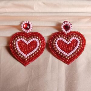 Blowing Heart Statement Earrings, Handmade and Lightweight